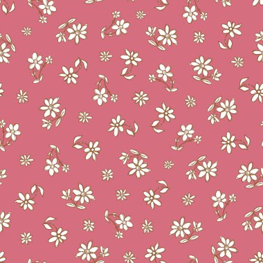 Koyu pembe renkli vektör çiçekler tekrar desen çiziyor. Hediye paketi, tekstil ve duvar kağıdı için uygun. Hediye paketi, tekstil ve duvar kağıdı için uygun. Yüzey deseni tasarımı.