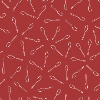 Vektör kahverengi kaşık basit monokrom tekrarlama deseni. Kumaş, hatıra defteri ve duvar kağıdı projeleri için mükemmel. Yüzey deseni tasarımı.