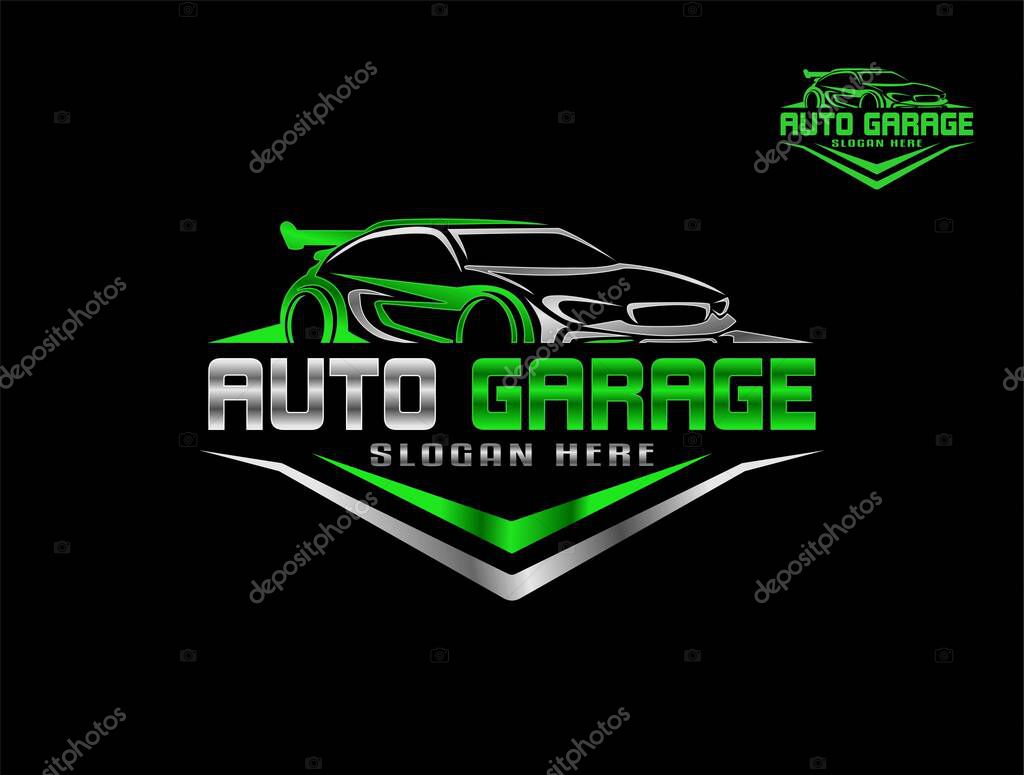 Car garage premium logo emblem template modern design vector illustration Perfect logo for the automotive industry