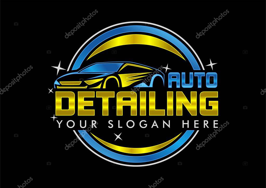 Car detailing logo sticker illustration vector graphic modern design