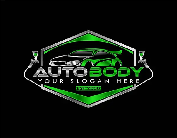 oto kaportacı vektör illüstrasyon logo şablonu boya araba