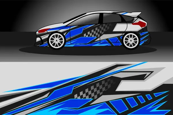 racing car wrap design abstract blue strip for car wrap vinyl sticker and decal
