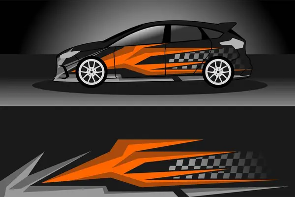 racing car wrap design abstract orange strip for car wrap vinyl sticker and decal