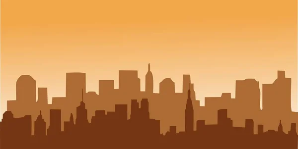 Şehir manzarası, büyük bir metropol manzarası. Vektör, karikatür çizimi. Vektör.