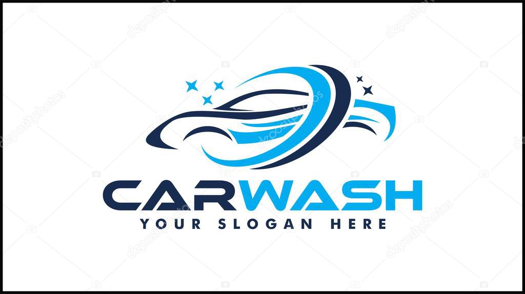 Car wash logo business flat design isolated