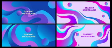 arkaplan soyut gradyan mavi afiş şablonu gradyan renk ile. Poster için sıvı form tasarımı
