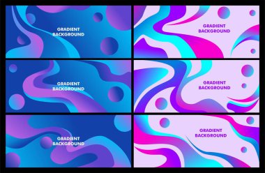 arkaplan soyut gradyan mavi afiş şablonu gradyan renk ile. Poster için sıvı form tasarımı