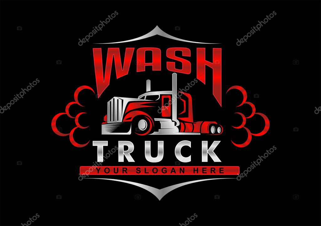 Truck wash cleaning logo