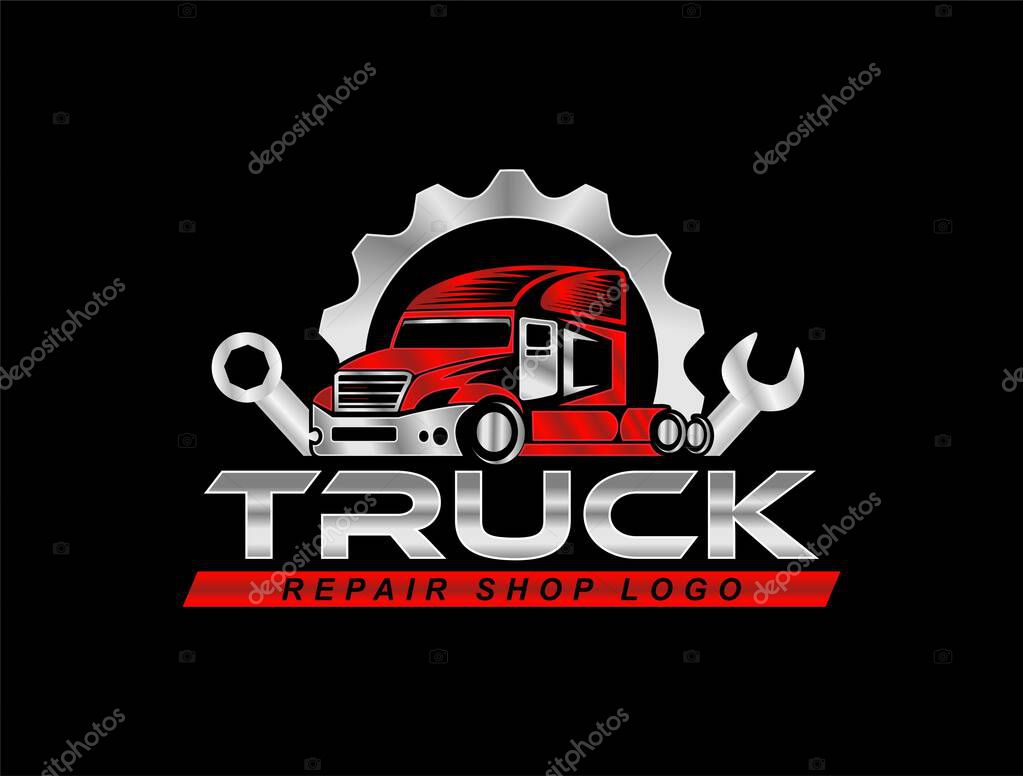 Truck diesel service repair logo template
