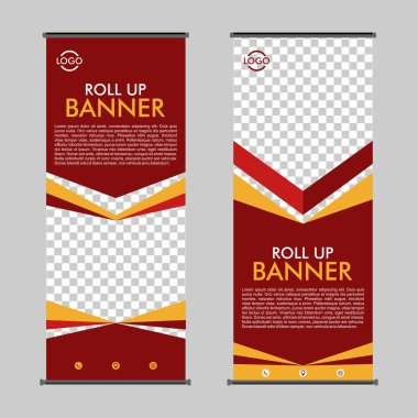Sunum dikey x stand pankartı için yeşil rulo sancak soyut arkaplan