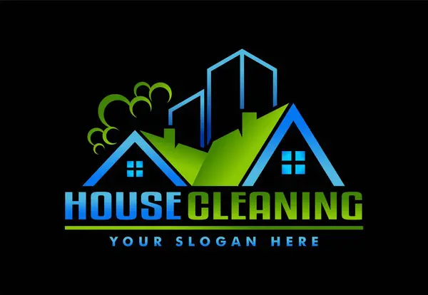 ev temizleme hizmeti vektör grafik logo tasarımı modern illüstrasyon