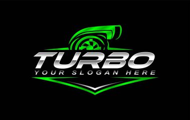 Siyah arkaplanda turbo dizel şarj vektör logosu