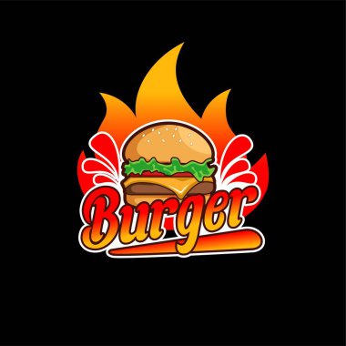 Hamburger vektör logosu tasarım grafikleri