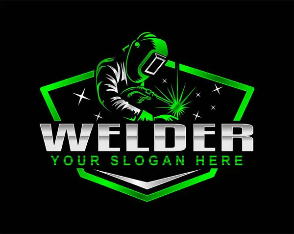 Kaynakçı logo amblemi rozet illüstrasyon vektör tasarım şablonu