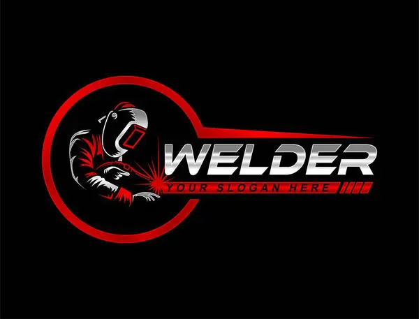 Kaynakçı logo amblemi rozet illüstrasyon vektör tasarım şablonu