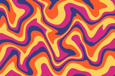 modaya uygun arka plan klasik retro-estetik dalga, girdap, modaya uygun retro psikedelik arka plan dizisi. Çarpık ve çarpık Vector illüstrasyonu