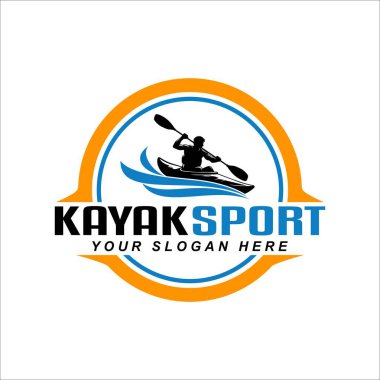 Kano kayığı logo silueti vektör illüstrasyon tasarımı klasik model modern