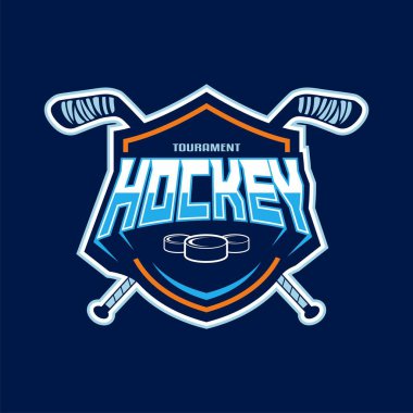 Amerikan buz hokeyi turnuvası spor kalkanı amblemi logo tasarımı ilham kaynağı