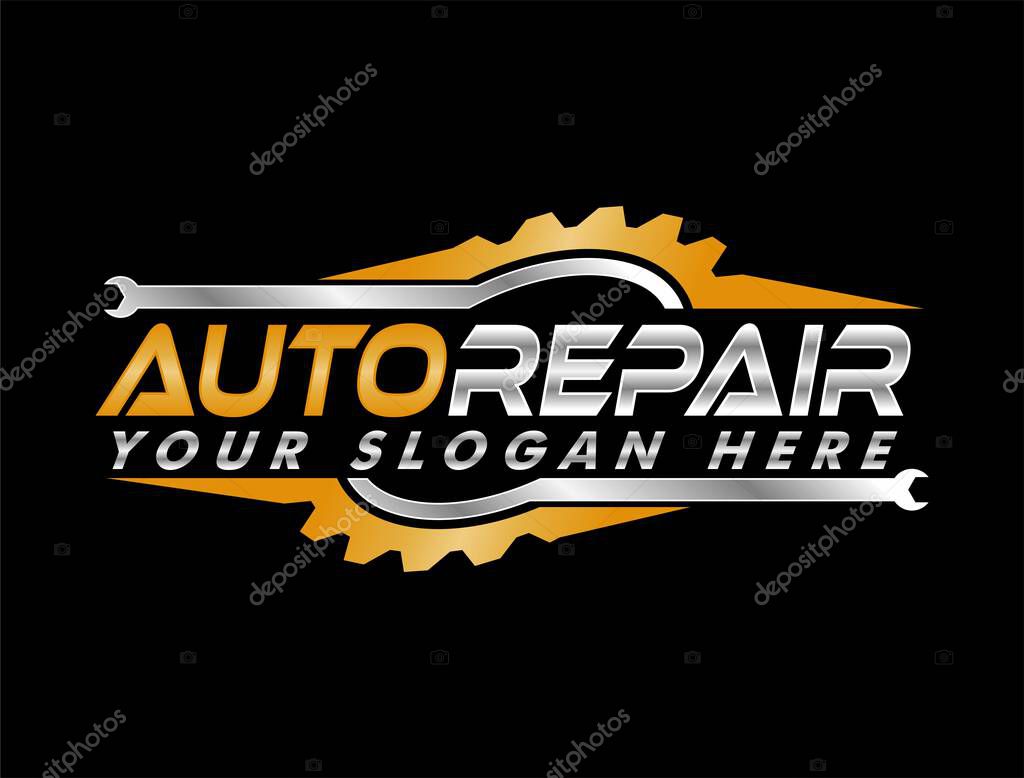 Car repair logo template. Car repairing vector design. service logo, badge, emblem, template. Perfect logo for the automotive and repair industry Automobile and gear logotype