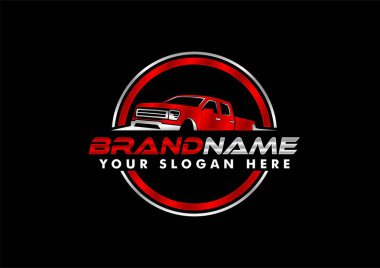 Siyah arkaplanda izole edilmiş logo vektör amblemi şablonu