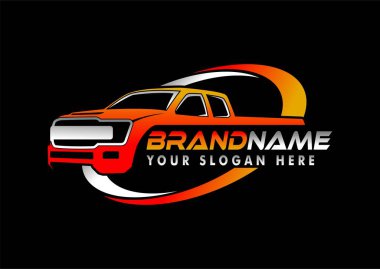 Siyah arkaplanda izole edilmiş logo vektör amblemi şablonu