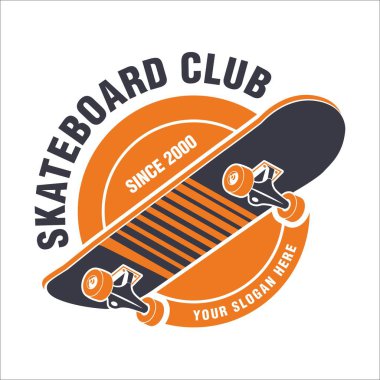 Kaykay kulübü için kaykay logosu vektör illüstrasyon tasarımı