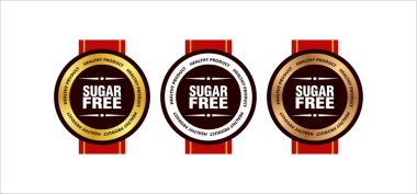 Gıda ve içecek ürünleri ve sağlıklı ürünler için% 100 şekersiz etiket, etiket veya sembol