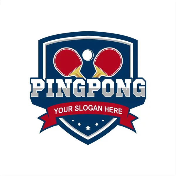 Pingpong masa tenisi logosu kulüp amblemi vektör tasarım şablonu çizimi  