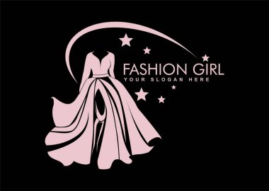 Giyim mağazasının logosu lüks butik marka kimliği.