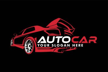 araba logosu amblemi soyut çizgiler vektör ilüstrasyon tasarımı siluet spor araba iş kimliği şirketi