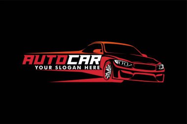 araba logosu amblemi soyut çizgiler vektör ilüstrasyon tasarımı siluet spor araba iş kimliği şirketi