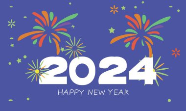 Mutlu yıllar 2024 karizma konsepti.