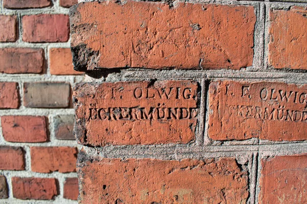 Los Viejos Ladrillos Marca Swinoujscie Polonia Octubre 2022 Antiguo Muro —  Fotos de Stock