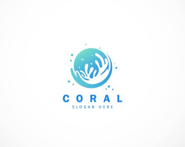 mercan logosu yaratıcı tasarım vektörü