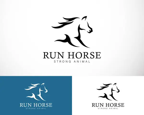 horse logo creative animal black vector strong run speed hair head horse