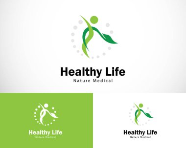Sağlık hayatı logosu yaratıcı insanlar doğa yoga tasarımı konsepti bitkisel