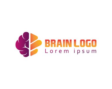 Beyin logosu yaratıcı beyin logosu renkli beyin logosu