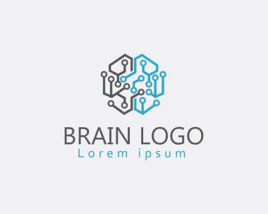 Beyin logosu dijital beyin logosu logosu