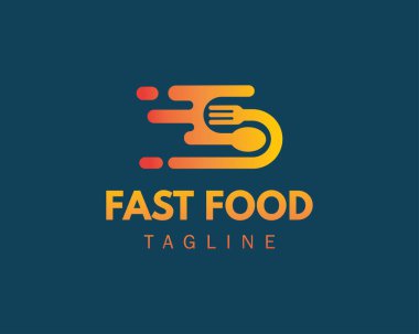 Fast food logosu yaratıcı logo hız logosu dağıtım logosu