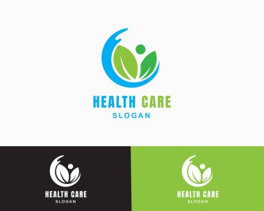 sağlık hizmeti logosu yaratıcı tasarım Doğa sembolü simgesi bırak