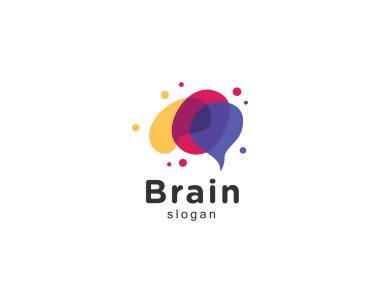 beyin logosu yaratıcı renk vektörü tasarımı