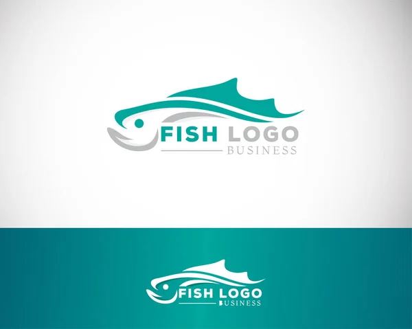 stock vector fish logo creative line emblem sign symbol