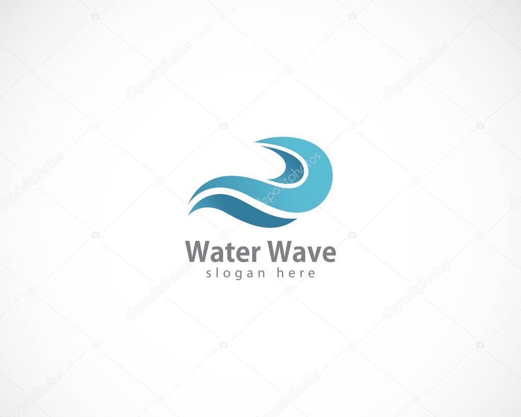 Water wave logo creative business sign symbol