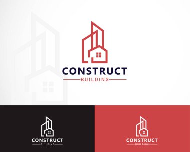 Şehir gayrimenkul inşaatı için logo yaratıcı hattı oluştur