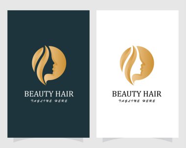 Güzellik logosu yaratıcı kadınlar doğa güzellik salonu saç tasarımı konsepti