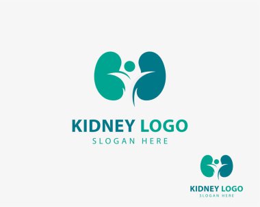 Böbrek logosu yaratıcı konsept insanlar mutlu çözüm tasarımı sağlık