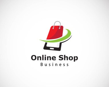 çevrimiçi dükkan logosu tasarımı yaratıcı cep telefonu konsepti yiyecek dağıtımı sosyal medya