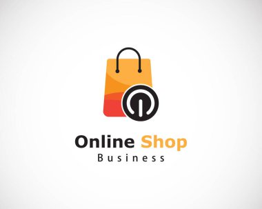 Çevrimiçi dükkan logosu yaratıcı tasarım rengi basit çanta dükkanı teslimatı çevrimiçi