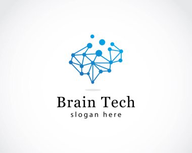 Beyin teknolojisi logosu yaratıcı akıllı dijital bilimler iş simgesi