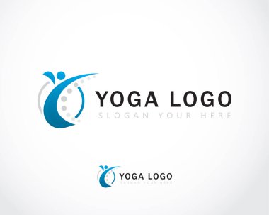 yoga logosu yaratıcı spor sağlık hizmeti omurga kemik kliniği tasarım konsepti